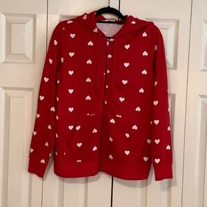 Style & Co. Red Heart Hoodie SZ M. NWOT